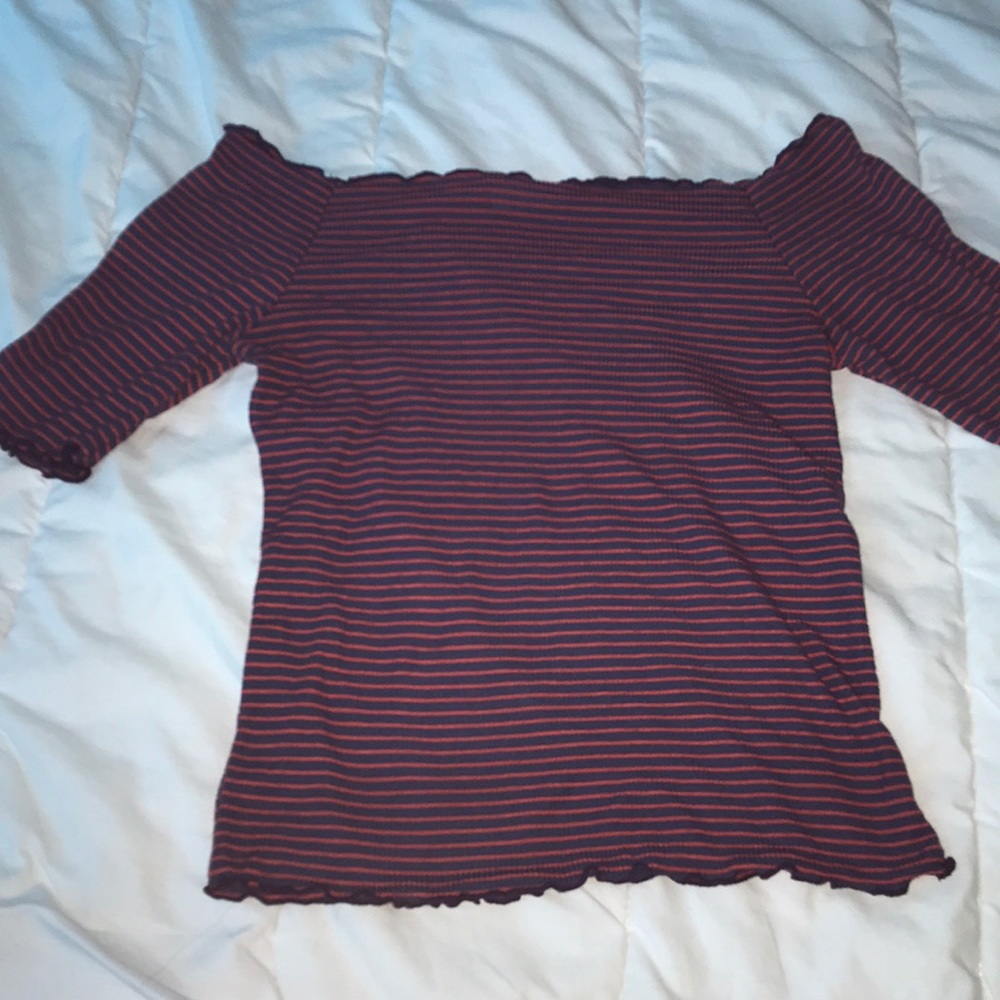 Caution to the wind off the shoulder top:)